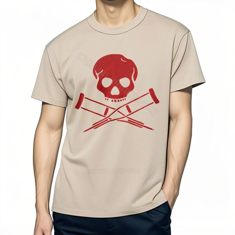 Tee shirt Adult Trendy Tshirt Black Comfort Tshirt Red Skull Crossbones On Black Cool Fashion Big Size Tee Shirt