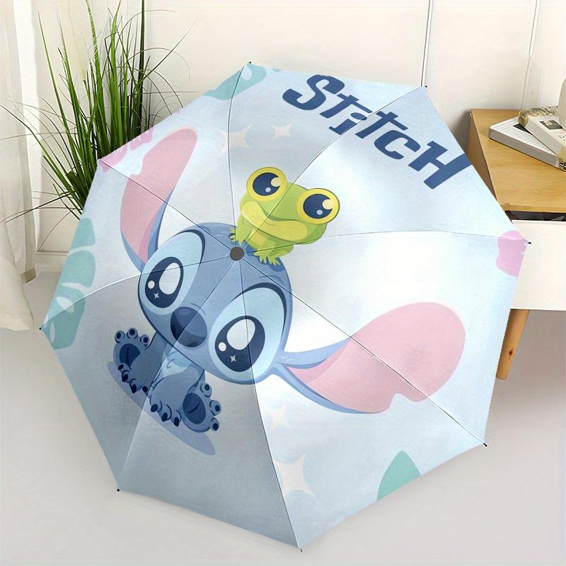 Disney Stitch,Aloha,Tropical Manual Opening and Closing Umbrella - 8-Rib Reinforced Folding Design, Lightweight and Portable, Suitable for D