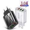 Быстрое зарядное устройство 3A QC3.0 с 3 USB - Стандарт EU/US для мобильных телефонов