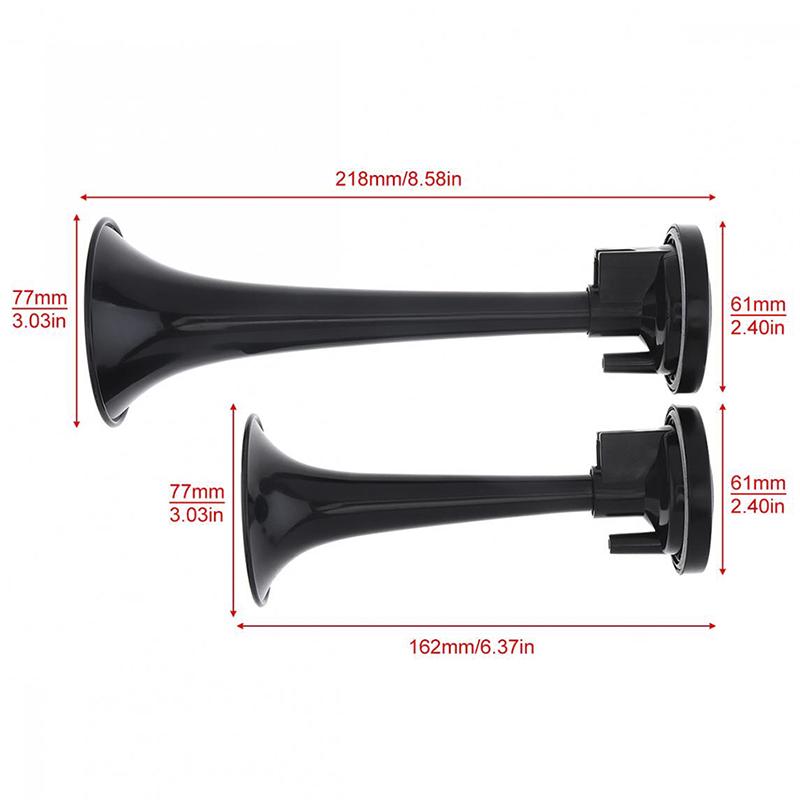 2шт черный воздушный рожок двойной труба воздушный насос воздушный рожок труба автомобиль грузовик поезд лодка