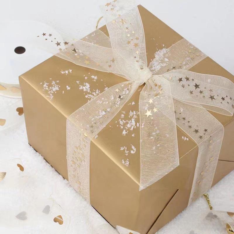 Лента из золотой фольги Snow Yarn для упаковки подарков, выпечки и цветочных бантов
