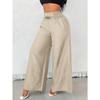 YYFS Women's Fashion Casual Solid Color Print High Waist Trousers Pants & Capris
