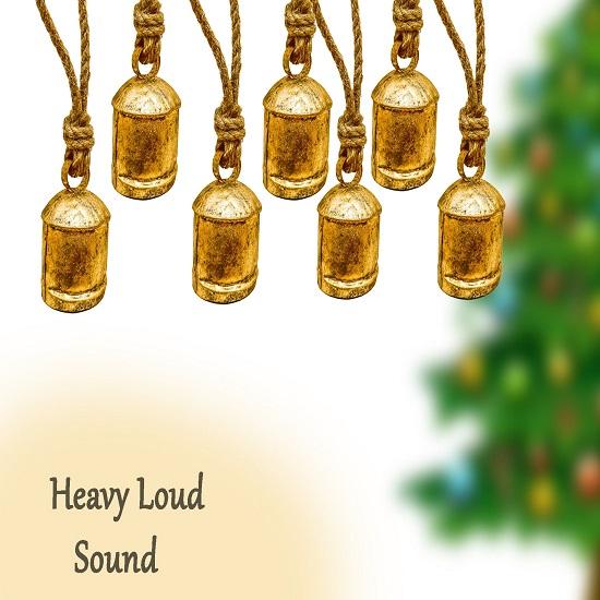 Золотые колокольчики в деревенском стиле, вешалка для венков, рождественский праздничный декор, колокольчики Ноя, лучшая идея подарка для близких, подвеска на открытом воздухе, колокольчик с колокольчиками