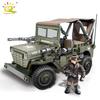 475 шт., военные пехотные грузовики WW2, строительные блоки, 2 армейских солдата с оружием, автомобиль, кирпичи, игрушки для детей, мальчиков