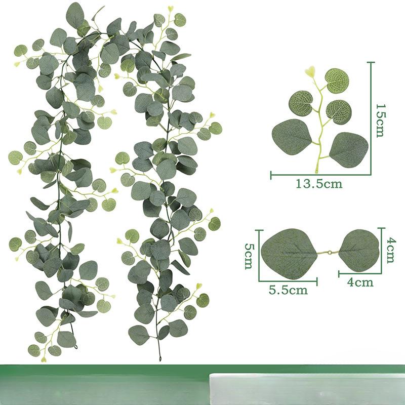 Искусственные листья эвкалипта, искусственные зеленые растения из ротанга, искусственные цветы, лианы для потолка, украшения для вечеринок на открытом воздухе
