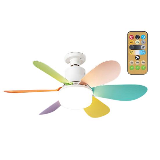 Потолочный вентилятор с бесщеточным двигателем, пульт дистанционного управления, регулировка яркости, энергосбережение, тихая работа, небольшой электрический потолочный светильник с вентилятором