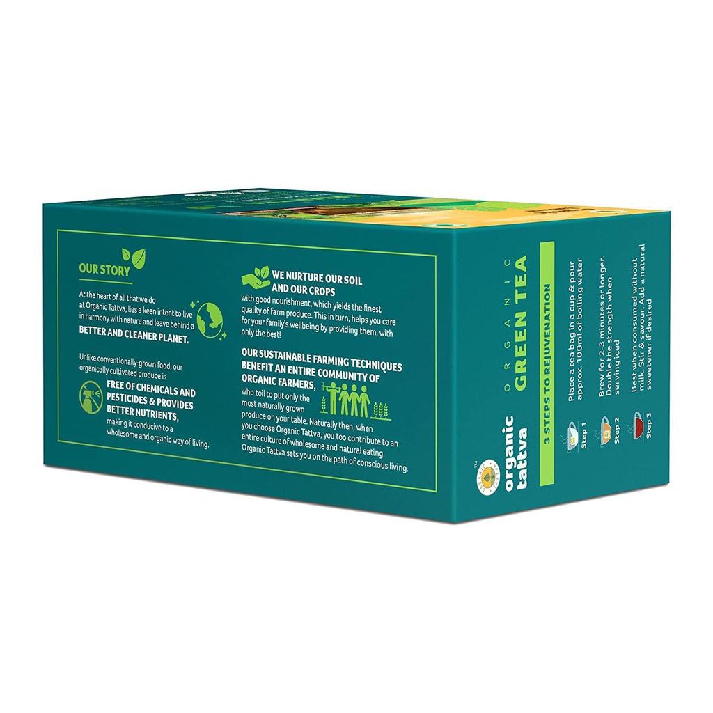 Assam Green Tea (20 Pack, 2 G), Organic Green Tea, Organic Tattva