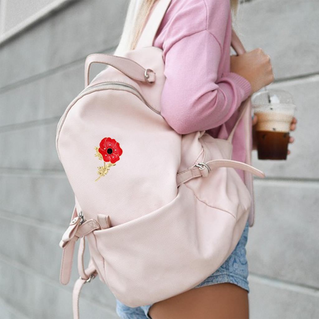 Художественная брошь в виде красного мака ручной работы с эмалью, брошь-цветок, булавка на лацкан, шарм для женщин, аксессуары для вечеринок