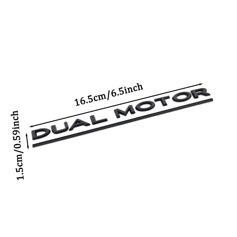 3D Raised DUAL MOTOR Emblem for Tesla Model 3 Y X S,Car Rear Trunk ABS Decal Emblem Stickers Automobile Refitting Mark