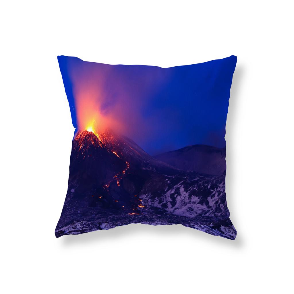 Извержение вулкана, лава, пейзаж, наволочка, декоративная наволочка для дивана, наволочка на подушку для стула, эстетика комнаты, домашний декор
