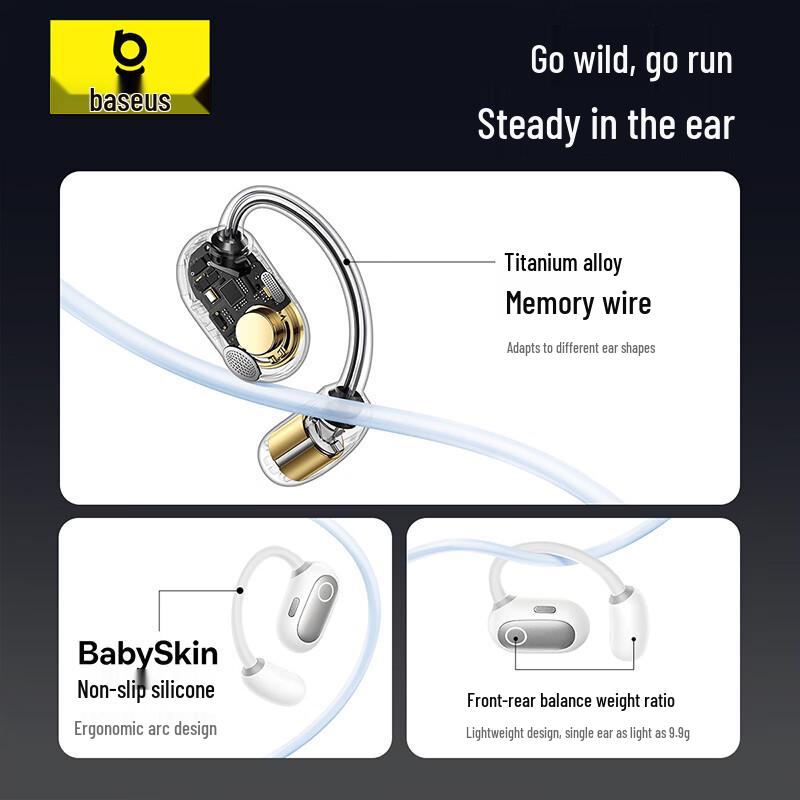 Baseus Bluetooth-наушники Eli Sport 1 с открытым дизайном и костной проводимостью