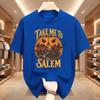 Vintage Halloween Take Me To Salem TShirt Unisex Witch T Shirt Design Cotton Short Sleeve Pumpkin Spooky Season Tees Clothes