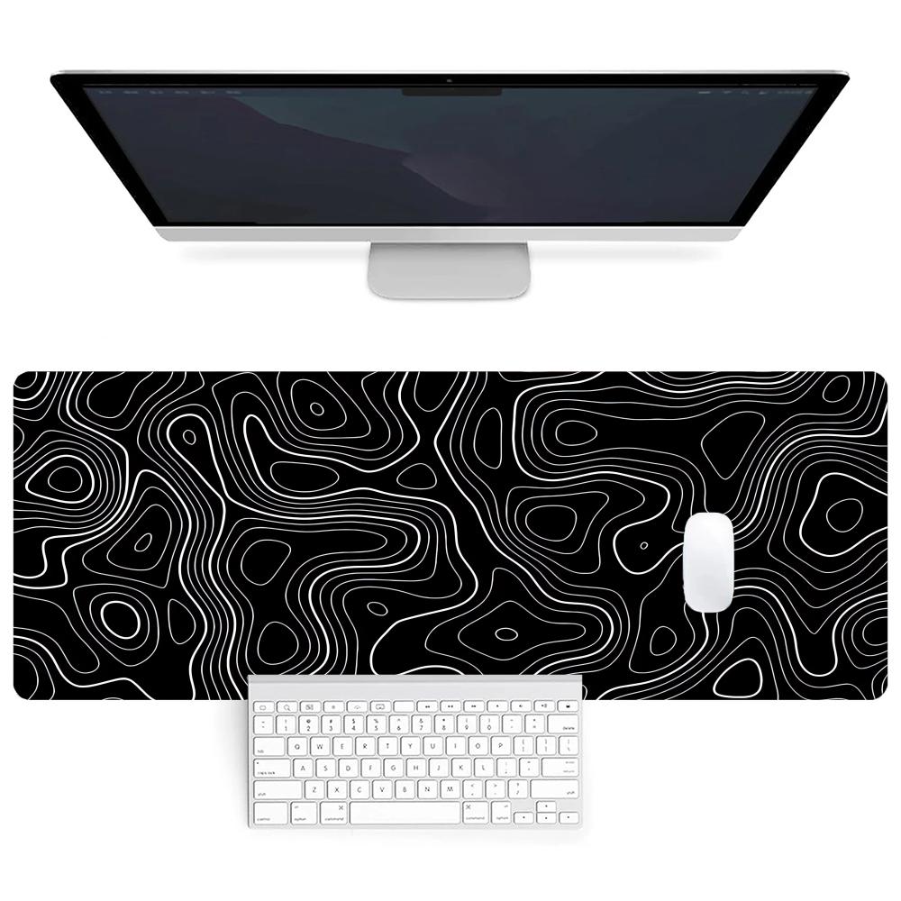 Large Black and White Gaming Mouse Pad Gamer Big Mouse Mat Computer Gaming Locking Edge MousePad xcm Keyboard Desk Mice Pad