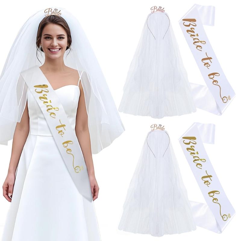 Тканевое свадебное украшение для волос и набор наплечных ремней Свадебное украшение Текстура ткани Подходит для невесты и подружек невесты