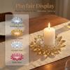 Colorful Crystal Lotus Ornament Thicken Crystal Lotus Candlestick Lotus Candle Holder  Gift