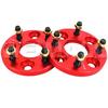SPR0815 Wide Tread Spacer, Red, 2 Piece Set, PCD100, 4H, M12 X P1.5, Thickness 0.6 Inches (15 Mm)