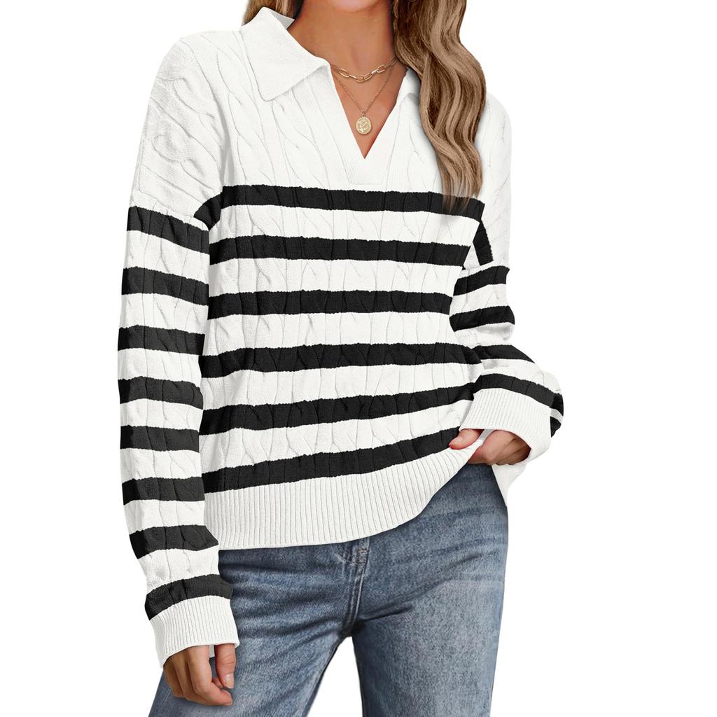 Long Sleeve Sweaters For Women Fall Winter Outfits Fashion V Neck Clothes Tops
