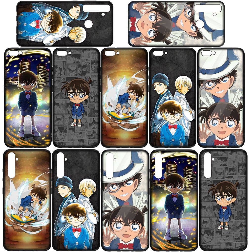 Чехол для iPhone 17 16 15 Xiaomi Poco Redmi Note 14 13 12 11 Pro Max 9 16e Samsung Galaxy S25 S24 S23 OPPO Huawei Мультяшный Детектив Конан Чехол для телефона