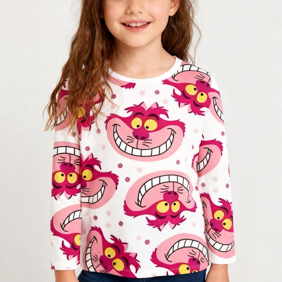 4-15 Years Old Comfortable Polyester Girls Children Long Sleeve T-Shirt Cartoon 3D Printed T Shirt Kids Clothing