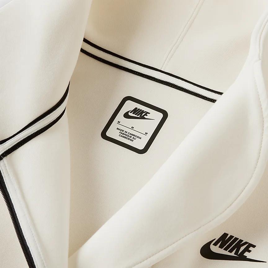 Nike Tech Fleece Асимметричная свободная куртка с капюшоном Женские куртки Ivory FB8244-110