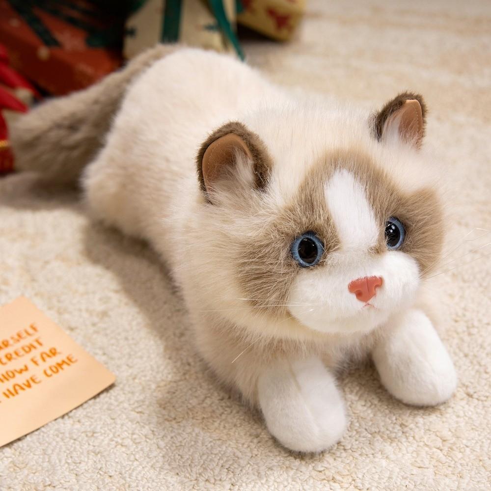Voiced Realistic Cat Doll Soft Simulated Kitten Model Cute Simulation Cat Plush Toys  Kids