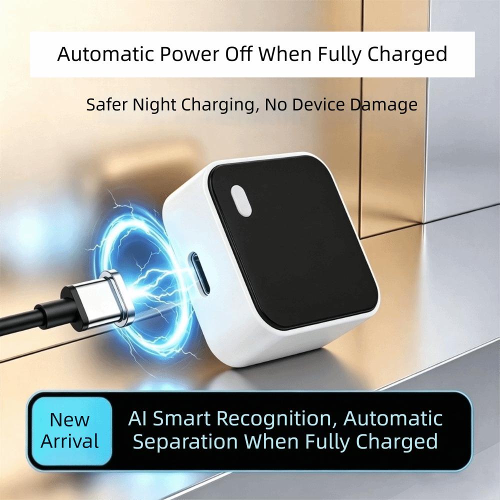 Type-C Auto Stop Charger Physical Cut-Off Overcharge Protection Adapter Laptop Charging