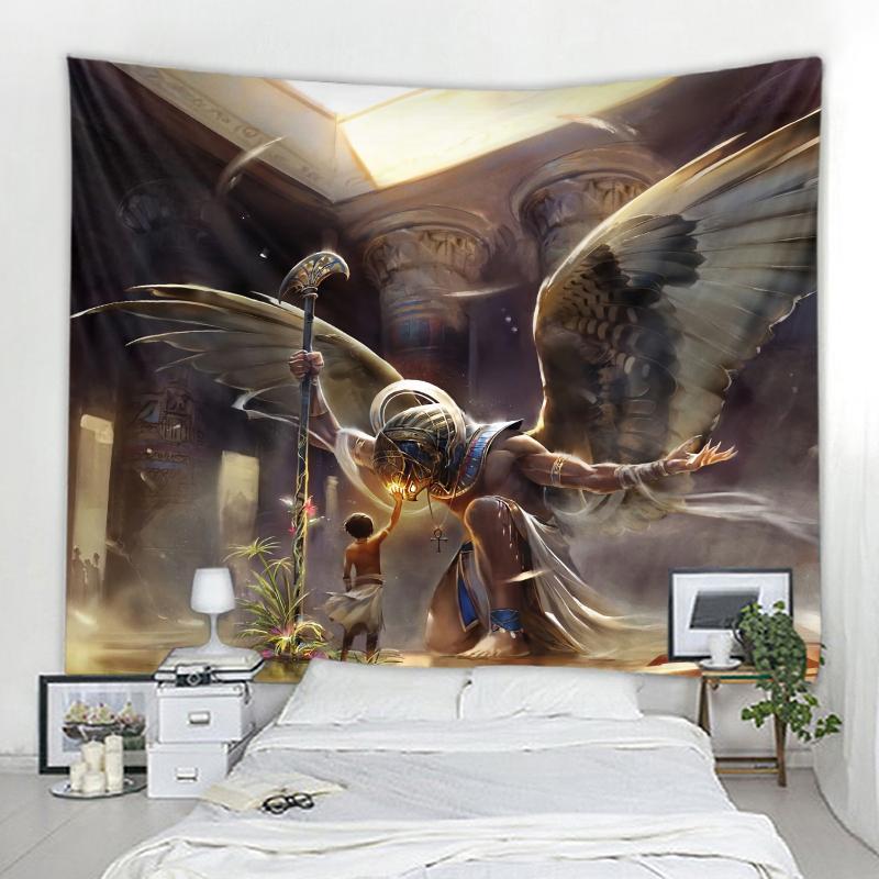 Богемный настенный гобелен, занавеска для гостиной, спальни, гобелен, египетский фараон, дворец, мифология, декоративный гобелен