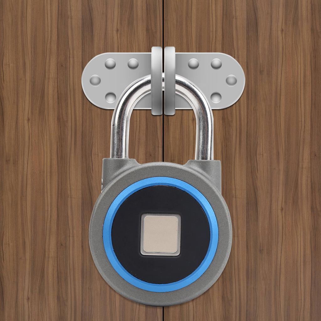 Fingerprint Portable Lock Smart Padlock Keyless AntiTheft Security Door Tool IP65 Waterproof for Bag Drawer Suitcase(Gray Blue )