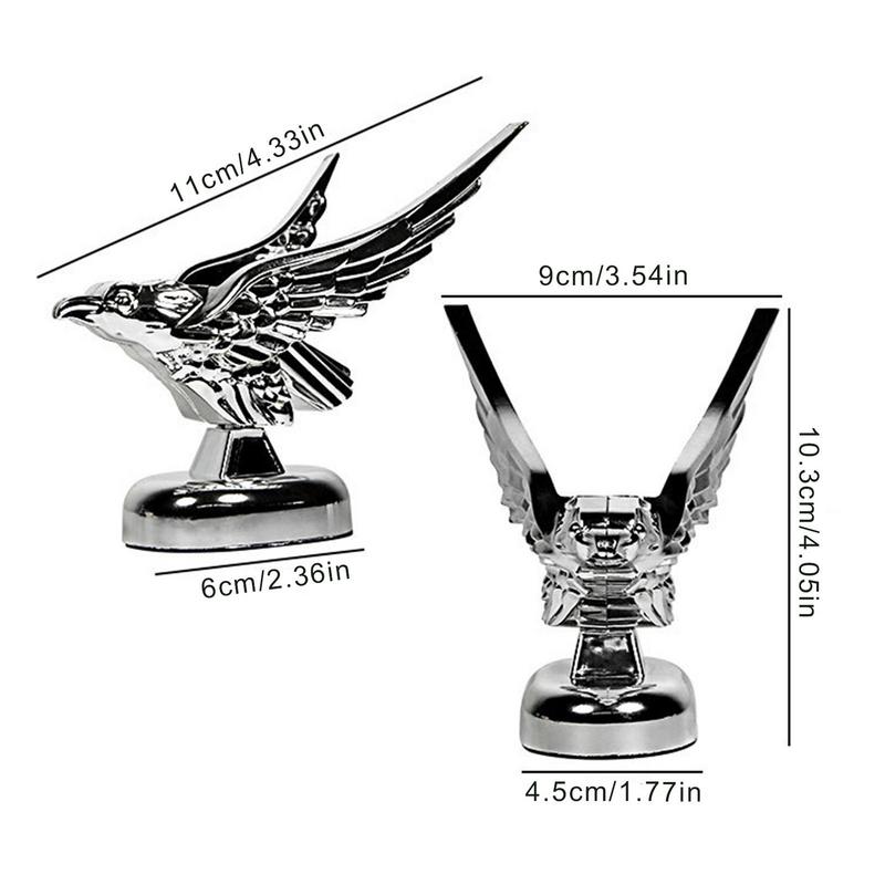Car Hood Ornament 3D Car Emblem Self-Adhesive Eagle Stickers Decal Badge Sculpture Eagle Ornament Car Modification Accessories