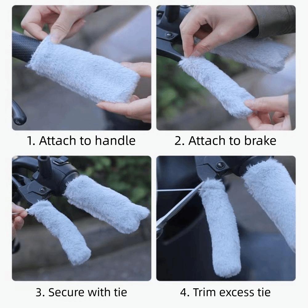 A Set Warm Insulation Motorcycle Handle Guards Three-Wheeled Plush Hand  Winter Riding