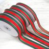 25Yards/Roll Bows Floral Decor Christmas for Cake Box Red Green Ribbons 2.5cm Stripes Ribbon DIY Crafts Gift Packaging