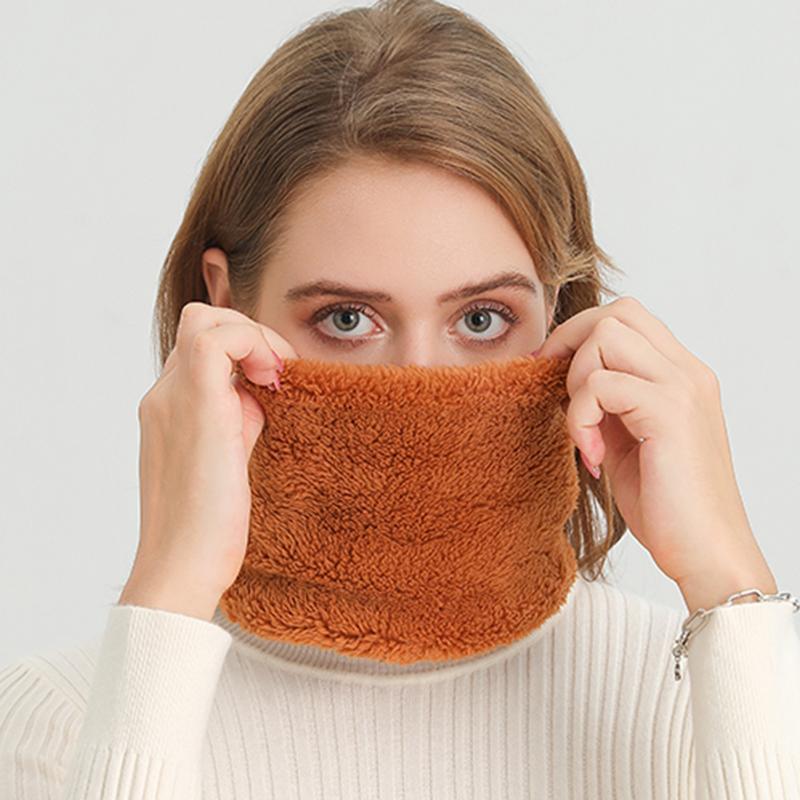 Кашемировый теплый воротник-кольцо, зимний шарф, сплошной плюшевый толстый, для спорта на открытом воздухе, для мужчин, женщин, детей, шейный платок, полнолицевая маска, кашне