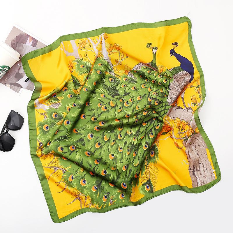 Spring/Summer New Women'S Silk Scarf 70 * 70cm Simulated Silk Twill Square Scarf Fashion Printed Large Square Scarf Professional Scarf