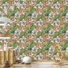 Paradise flowers and palm and monstera leaves wallpaper 50x1000