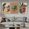 Boho Girl Wall Art Posters Tropical Leaves Abstract Canvas Painting and Prints Pictures for Living Room Home Decor No Frame