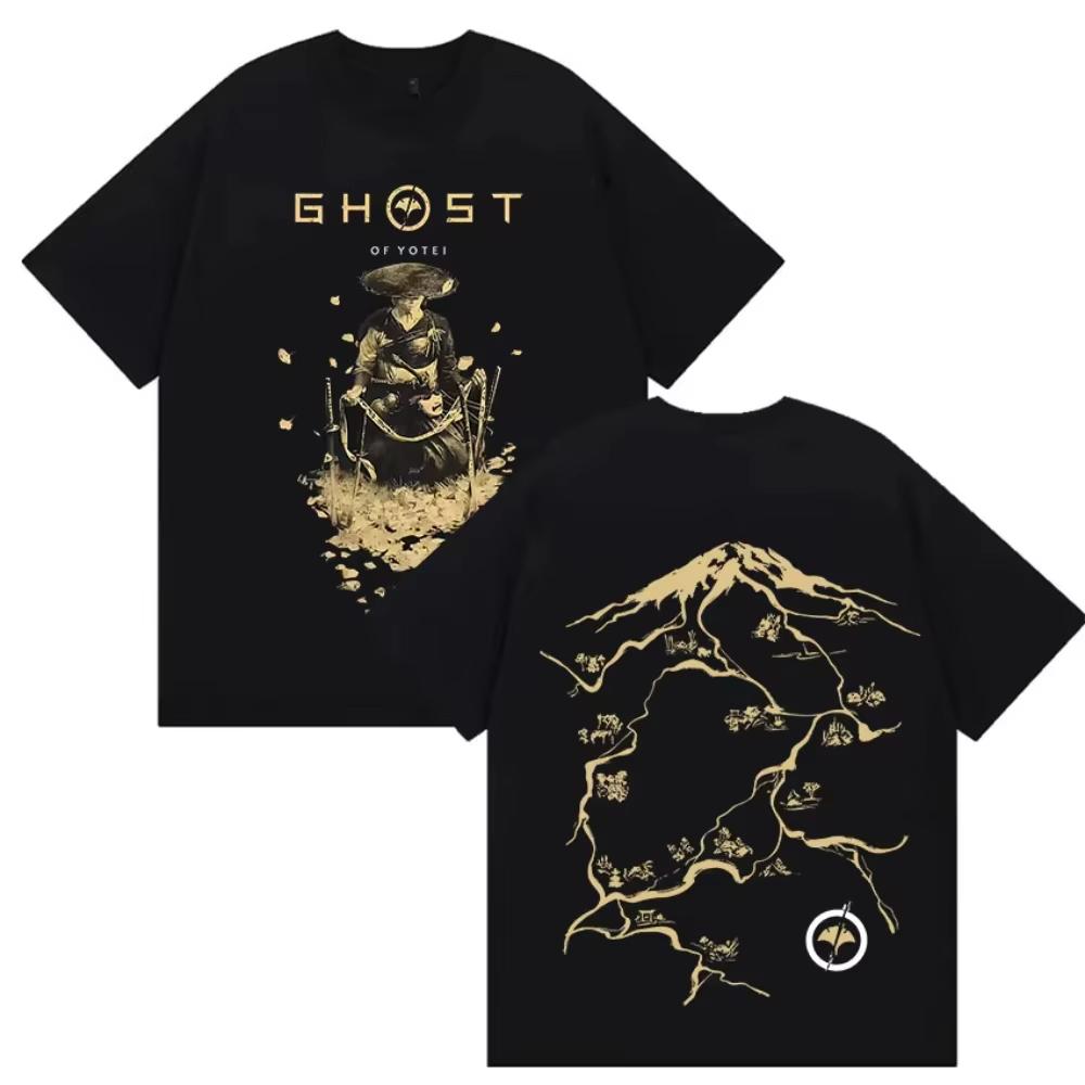 Ghost of Yotei Graphic T Shirt Japanese Samurai Cosplay Game Clothing Tshirt Men Unisex Y2K Fashion High Quality Cotton T Shirt