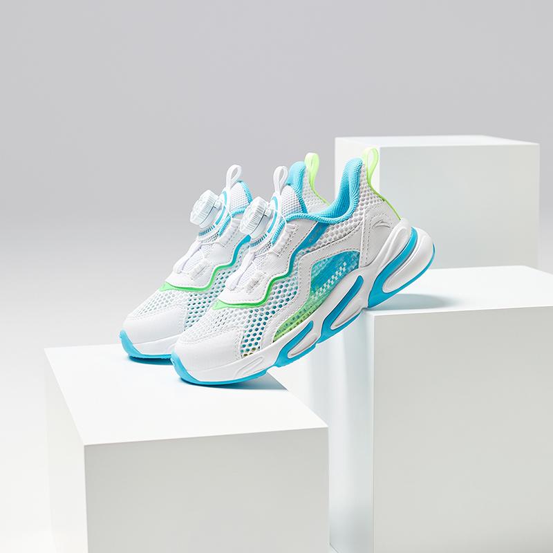 Anta Детские модные универсальные легкие амортизирующие дышащие низкие кроссовки для бега детские кроссовки белые зеленые A12439974-3