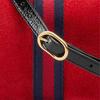 Gucci Ophidia Stripe Web Suede Patent Trim Camera Bag Women Shoulder Bag Red Black 517350-0KCDG-8670