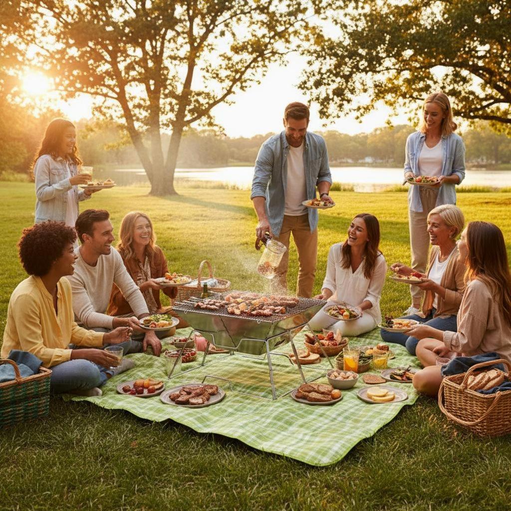 Folding Barbecue Cooker Foldable Portable Solid-Fuel Versatile