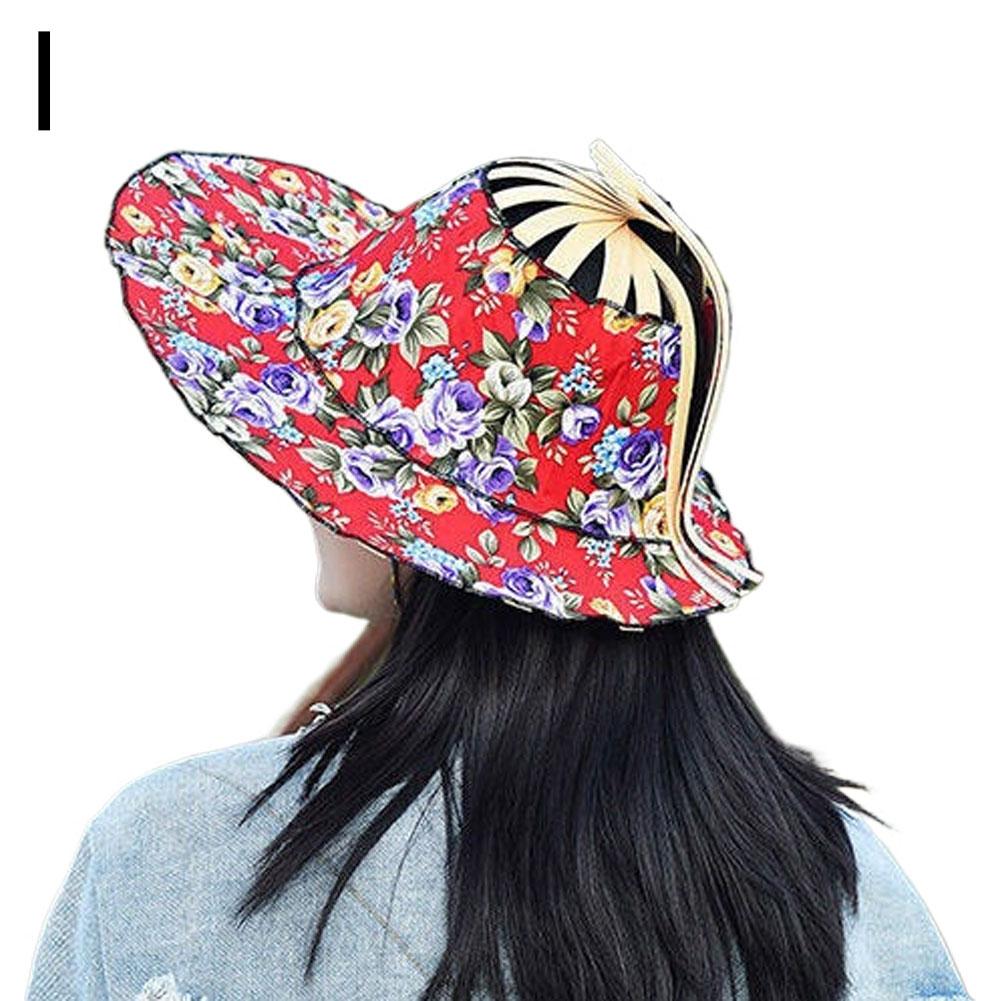 New Summer Outdoor Sports Beach Sun Shading Fashion Bamboo Fan Hat Foldable Bamboo Multifunctional Tourism Fan Hat Decoration