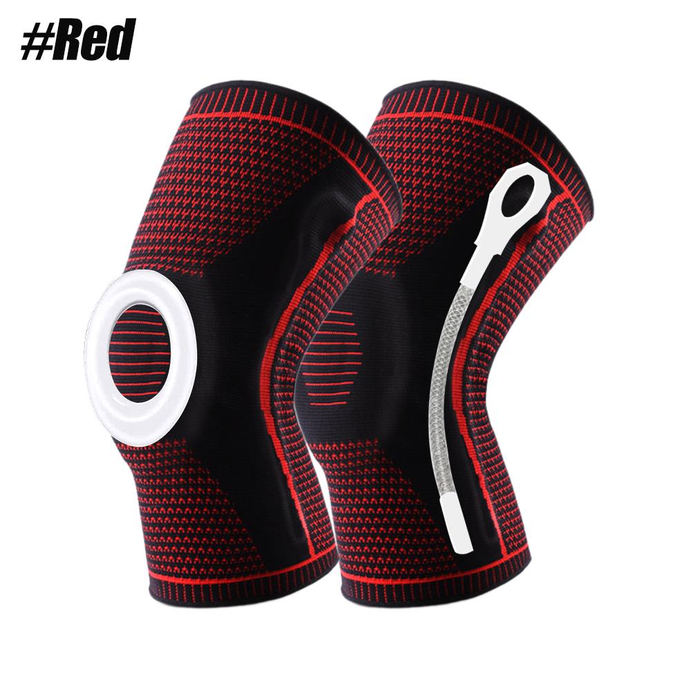 2 шт. Компрессионный рукав для колена - Профессиональный наколенник-суппорт Эластичные Нескользящие Наколенники Стабилизатор надколенника Силиконовый гель Пружина