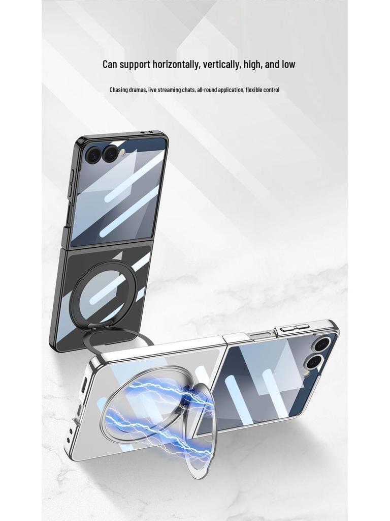 Магнитный прозрачный чехол SAMSUNG Z Flip7 со подставкой MagSafe