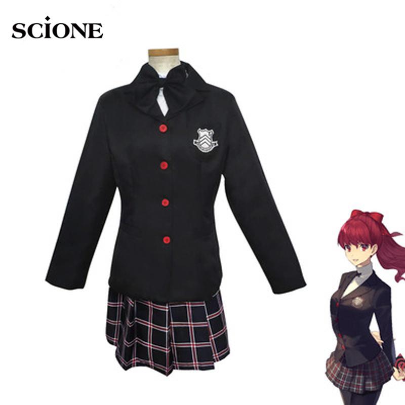 5 шт. комплекты аниме Persona 5 Kasumi Yoshizawa косплей костюм черный костюм школьная форма Хэллоуин карнавальная одежда наряд костюм