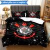 3PCS Sport Club Football Crest Printed Soft Bedding Set,Including 1pc Duvet Cover And 2pcs Pillowcases Perfect for Bedroom, Dormitory, Fan gift