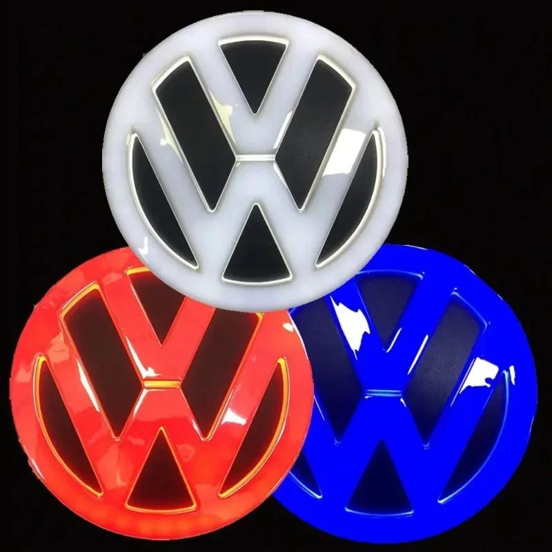 For VW 4D LED for Volkswagen Logo Light Front and Rear Logo Stickers Suitable Tiguan/Passat/Golf/Polo/Jetta/CC/MK5/MK7 Automot