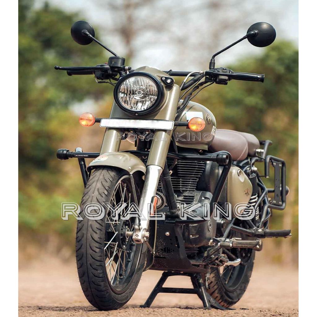 Black "Crash Guard With Matt Slider" Fit For Royal Enfield New Classic 350