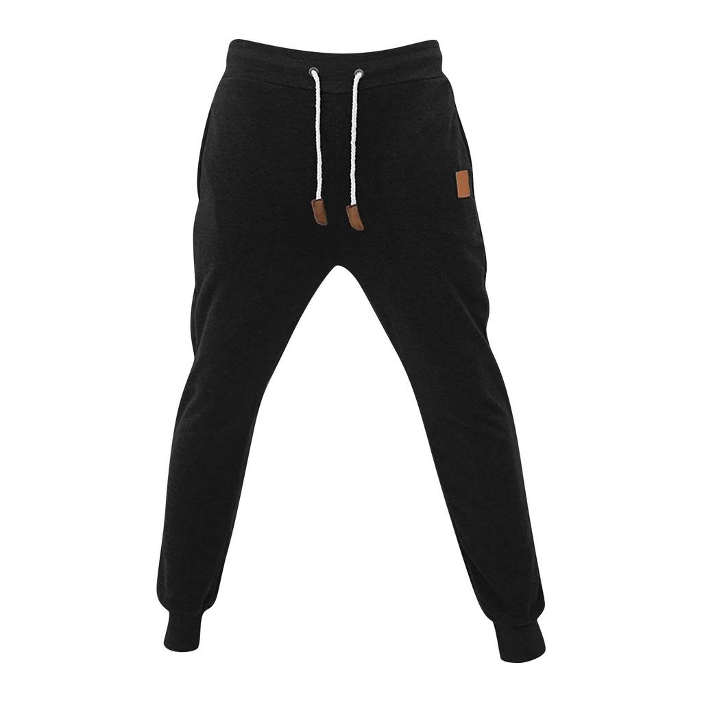 Мужские спортивные брюки, однотонные повседневные брюки, спортивные штаны, свободные брюки