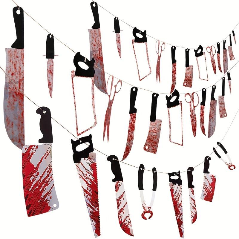 1-5Sets Bloody Horror Halloween Banner Scary  Hanging Decoration for Haunted House Movie Theme Birthday Carnival Party Props