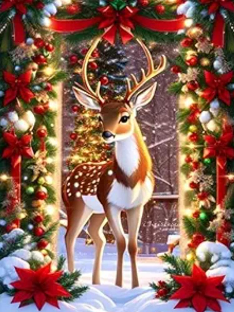 Рождественская алмазная картина Снежный олень Рождественская елка Снеговик Алмазная вышивка Картина Творческие поделки Домашний декор Подарок 5D DIY