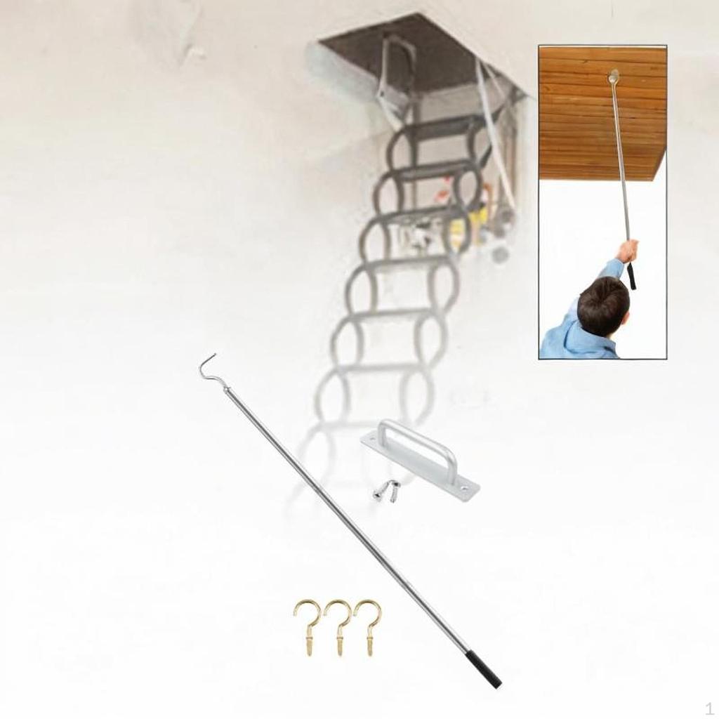 Ladder Pull Down System Kit Attic Hook Replacement for Cord Rope Portable Lightweight